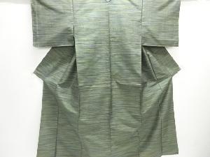 横段織り出し十日町紬着物